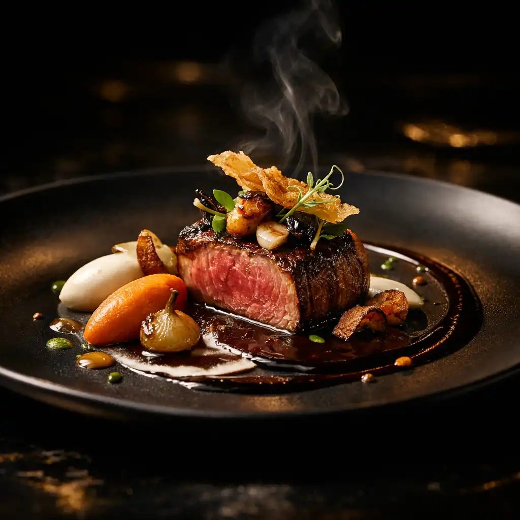 Plat gastronomique raffiné