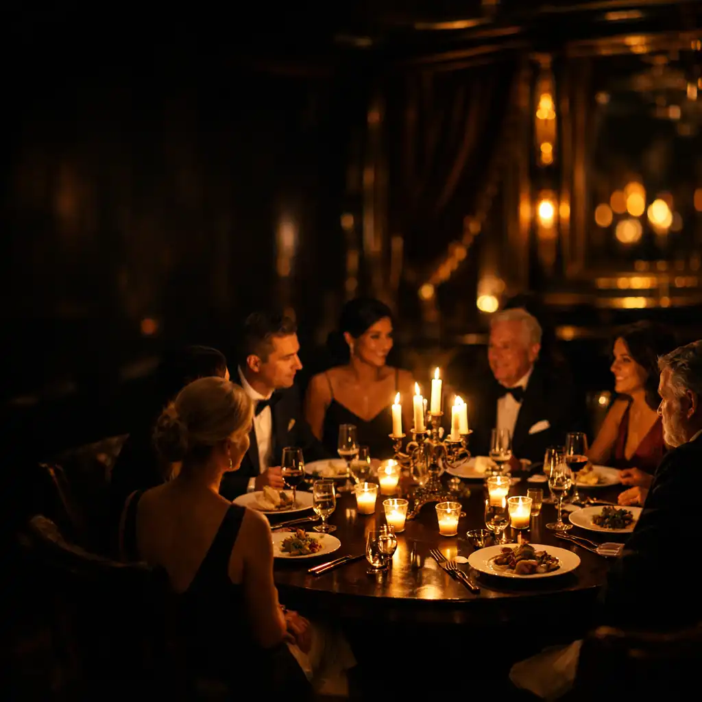Dîner privé élégant à la lumière des bougies